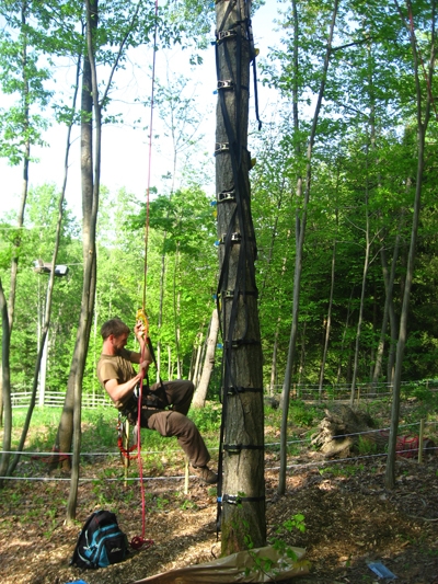 climber being lowered to the ground