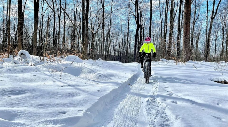 Fat Bike rider enjoying the trails