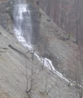 Groups Rafting near a small waterfall