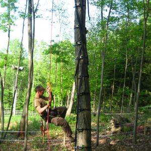 climber being lowered to the ground