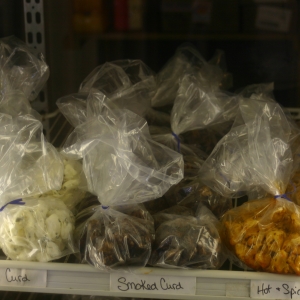 freshly made cheese curd at Valley View