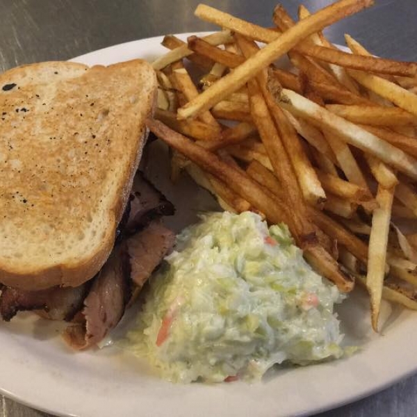 Housemade Brisket Sandwich at Hughes Hotel