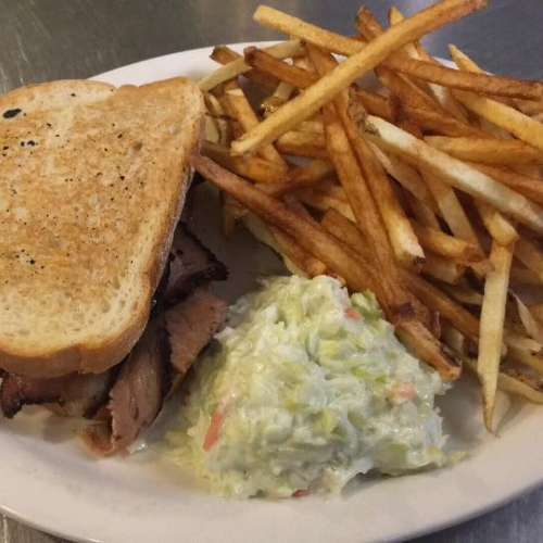 Housemade Brisket Sandwich at Hughes Hotel
