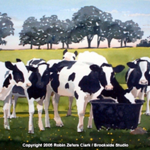 "Recess" An Original Watercolor by Robin Zefers Clark